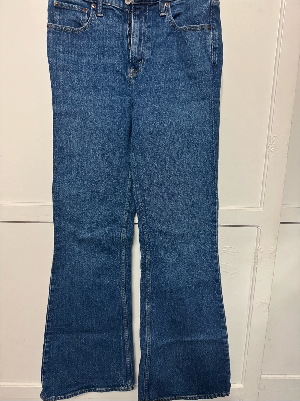 Abercrombie & Fitch Dark Blue Flare Jeans (Long)